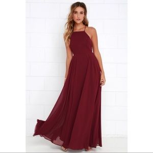 Lulu’s Mythical Kind of Love Red Wine Maxi Dress